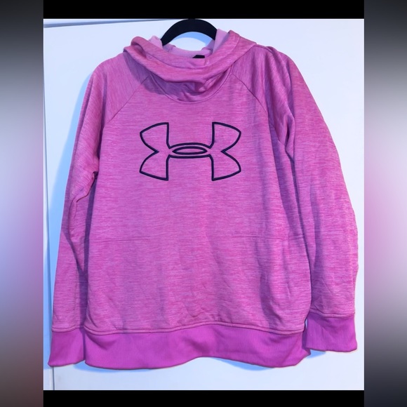 Under Armour Tops - Under Armour Women’s size Large Cowl Neck Coldgear Pink Hoodie